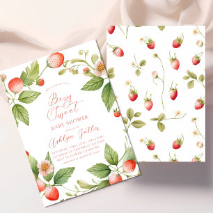 Berry Sweet Strawberry Baby Shower Einladung
