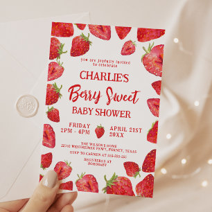 Berry Sweet Strawberry Baby Shower Einladung