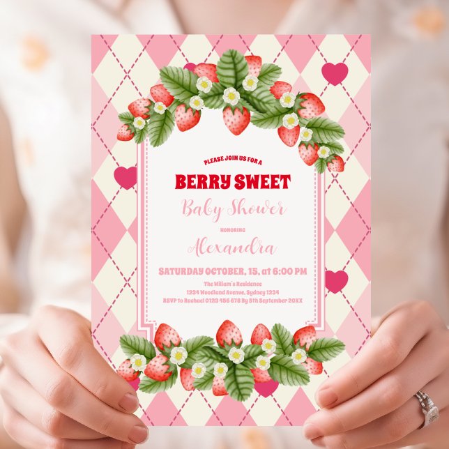 Berry Sweet Strawberry Baby Shower Einladung (Von Creator hochgeladen)