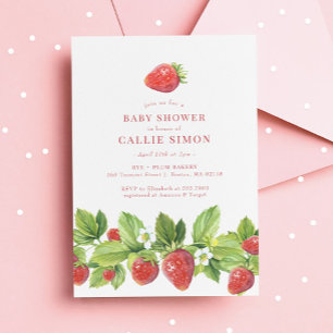 Berry Sweet Strawberry Baby Shower Einladung