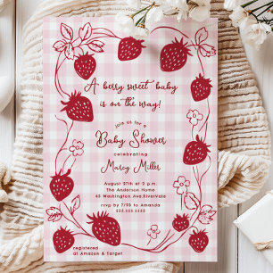 Berry Sweet Strawberry Baby Shower Einladung