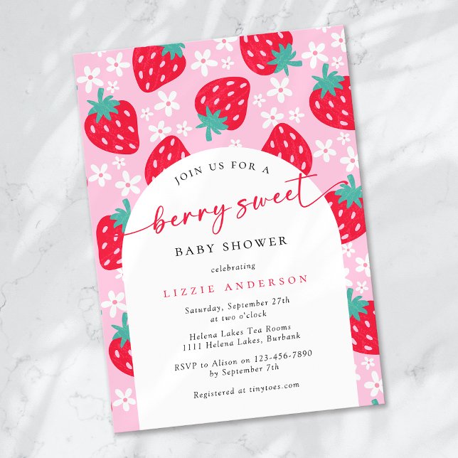Berry Sweet Strawberry Baby Shower Einladung (Von Creator hochgeladen)