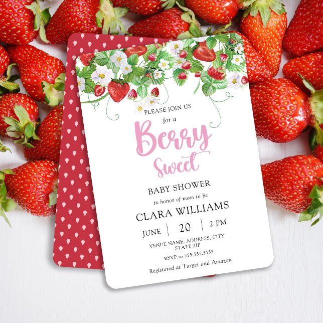 Berry Sweet Strawberry Baby Shower Einladung (Von Creator hochgeladen)
