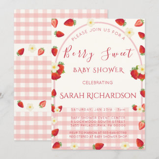 Berry Sweet Strawberry Baby Shower Einladung