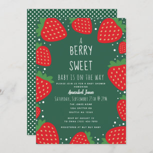 Berry Sweet Strawberry Baby Shower Einladung