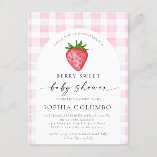 Berry Sweet Strawberry Baby Shower Einladung Postkarte