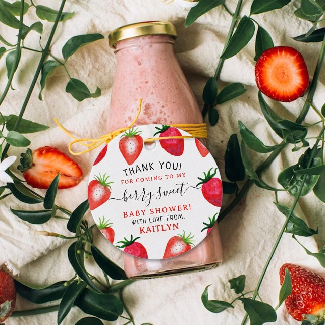 Berry Sweet Strawberry Baby Shower Geschenkanhänger (Von Creator hochgeladen)