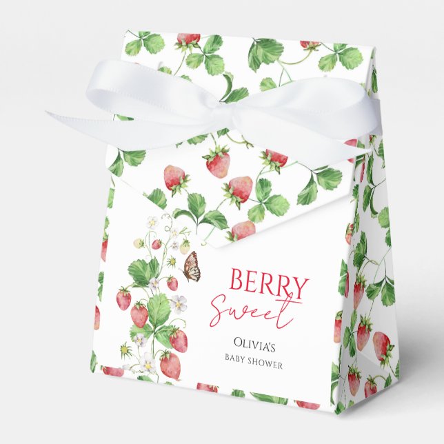 Berry Sweet Strawberry Baby Shower Geschenkschachtel (Vorderseite)