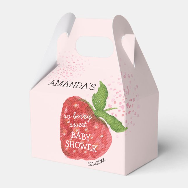 Berry Sweet Strawberry Baby Shower Geschenkschachtel (Vorderseite)