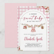Berry Sweet Strawberry Baby Shower Invitation