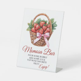 Berry Sweet Strawberry Baby Shower Mimosa Bar Sign Sockelschild