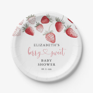Berry Sweet Strawberry Baby Shower Pappteller