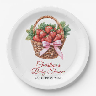 Berry Sweet Strawberry Baby Shower Pappteller