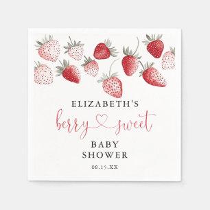 Berry Sweet Strawberry Baby Shower Serviette