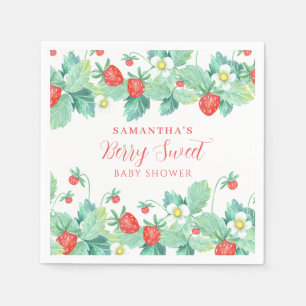 Berry Sweet Strawberry Baby Shower Serviette