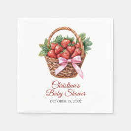 Berry Sweet Strawberry Baby Shower Serviette