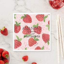 Berry Sweet Strawberry Baby Shower Serviette