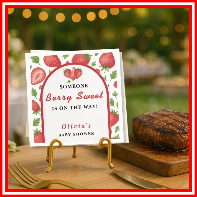 Berry Sweet Strawberry Baby Shower Serviette (Von Creator hochgeladen)