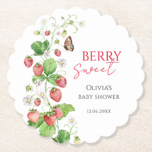 Berry Sweet Strawberry Baby Shower Untersetzer