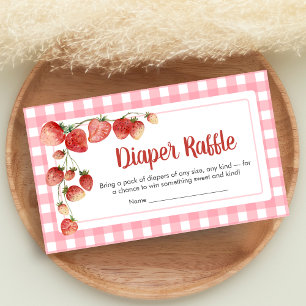Berry Sweet Strawberry Baby Shower Windel-Raffle Begleitkarte
