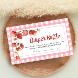 Berry Sweet Strawberry Baby Shower Windel-Raffle Begleitkarte