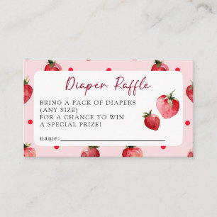Berry Sweet Strawberry Baby Shower Windel-Raffle  Begleitkarte