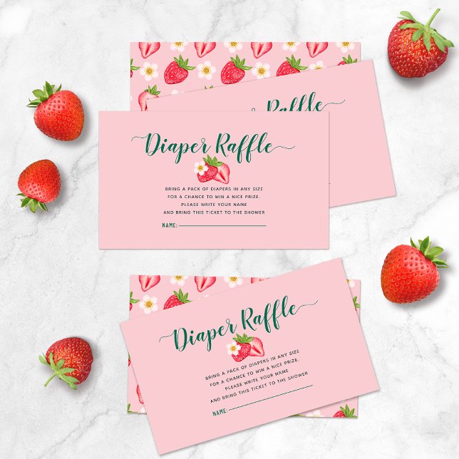 Berry Sweet Strawberry Babydusche Windelwindeln Begleitkarte (Von Creator hochgeladen)