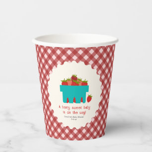 Berry Sweet Strawberry Basket Baby Dusche Pappbecher