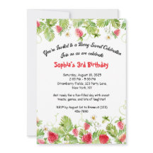 Berry Sweet Strawberry Birthday Einladung