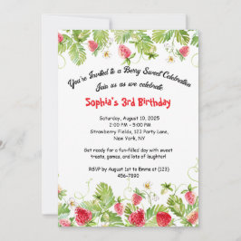 Berry Sweet Strawberry Birthday Einladung
