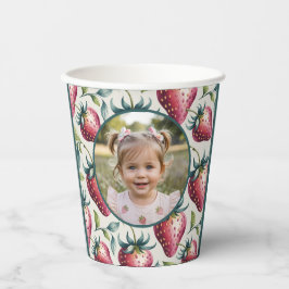 Berry Sweet Strawberry Birthday Photo Pappbecher