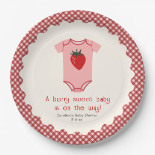 Berry Sweet Strawberry Bodysuit Babydusche Pappteller