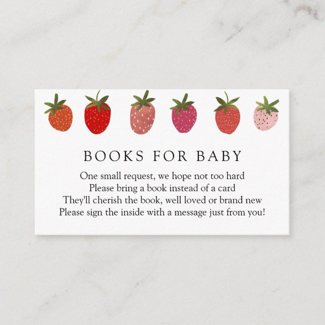 Berry Sweet Strawberry Books for Baby insert card (Vorderseite)