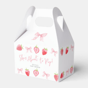 Berry Sweet Strawberry Bow Baby Girl Shower Geschenkschachtel