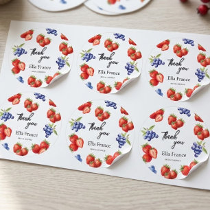 Berry Sweet Strawberry Brautparty  Runder Aufkleber