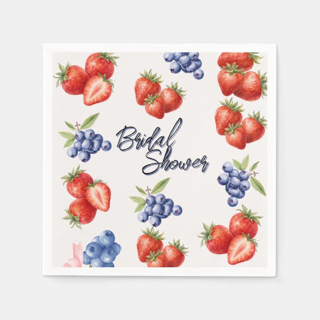 Berry Sweet Strawberry Brautparty  Serviette (Vorderseite)