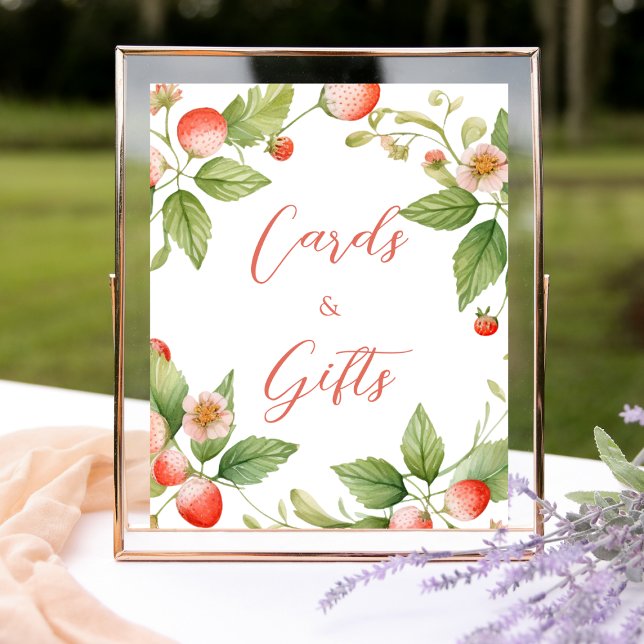 Berry Sweet Strawberry Cards and Gifts Sign Poster (Von Creator hochgeladen)