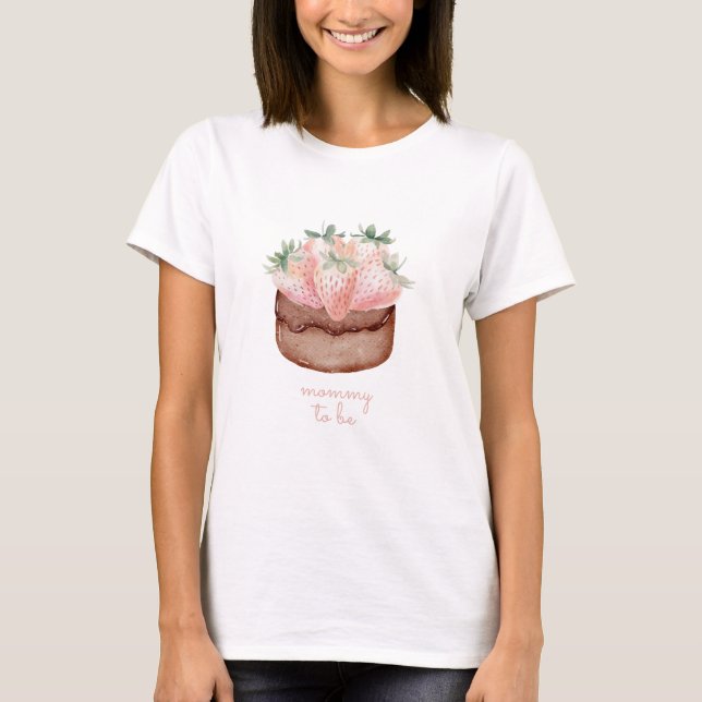 Berry Sweet Strawberry Cupcake Baby Shower Mommy T-Shirt (Vorderseite)