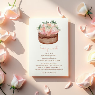 Berry Sweet Strawberry Cupcake Babydusche Einladung