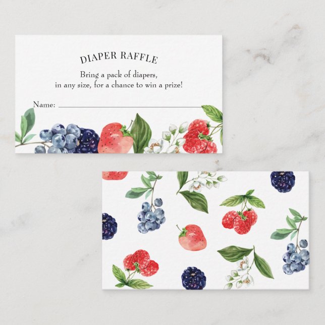 Berry Sweet Strawberry Diaper Beilage Karte (Vorne/Hinten)