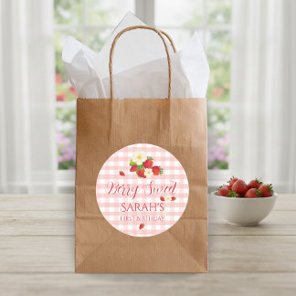 Berry Sweet Strawberry Favor Geschenk 1. Geburtsta Runder Aufkleber