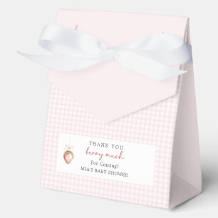 Berry Sweet Strawberry Gingham Baby Shower  Geschenkschachtel