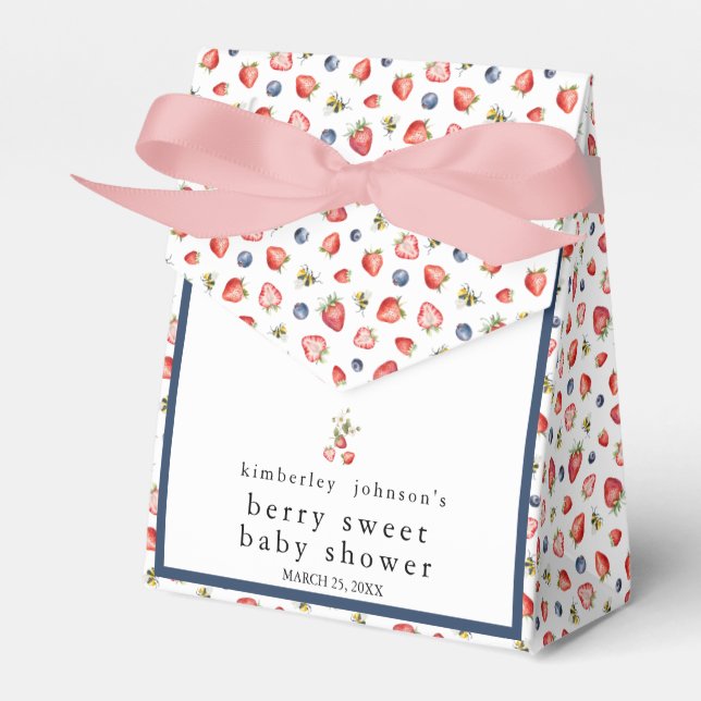 Berry Sweet Strawberry Girl Baby Showbox Geschenkschachtel (Vorderseite)