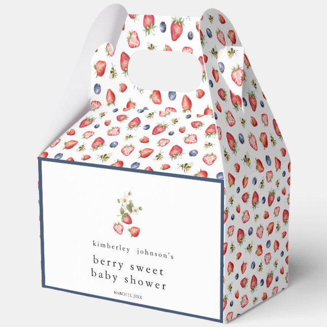 Berry Sweet Strawberry Girl Baby Showbox Geschenkschachtel (Vorderseite)