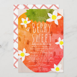 Berry Sweet Strawberry Girl Baby Shower by Mail Einladung
