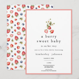 Berry Sweet Strawberry Girl Baby Shower Einladung