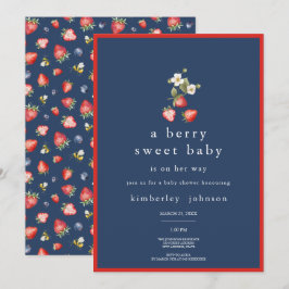 Berry Sweet Strawberry Girl Baby Shower Einladung