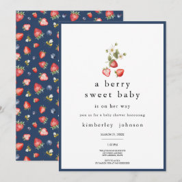 Berry Sweet Strawberry Girl Baby Shower Einladung