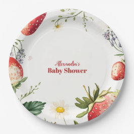 Berry Sweet Strawberry Girl Babydusche Pappteller