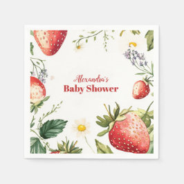 Berry Sweet Strawberry Girl Babydusche Serviette